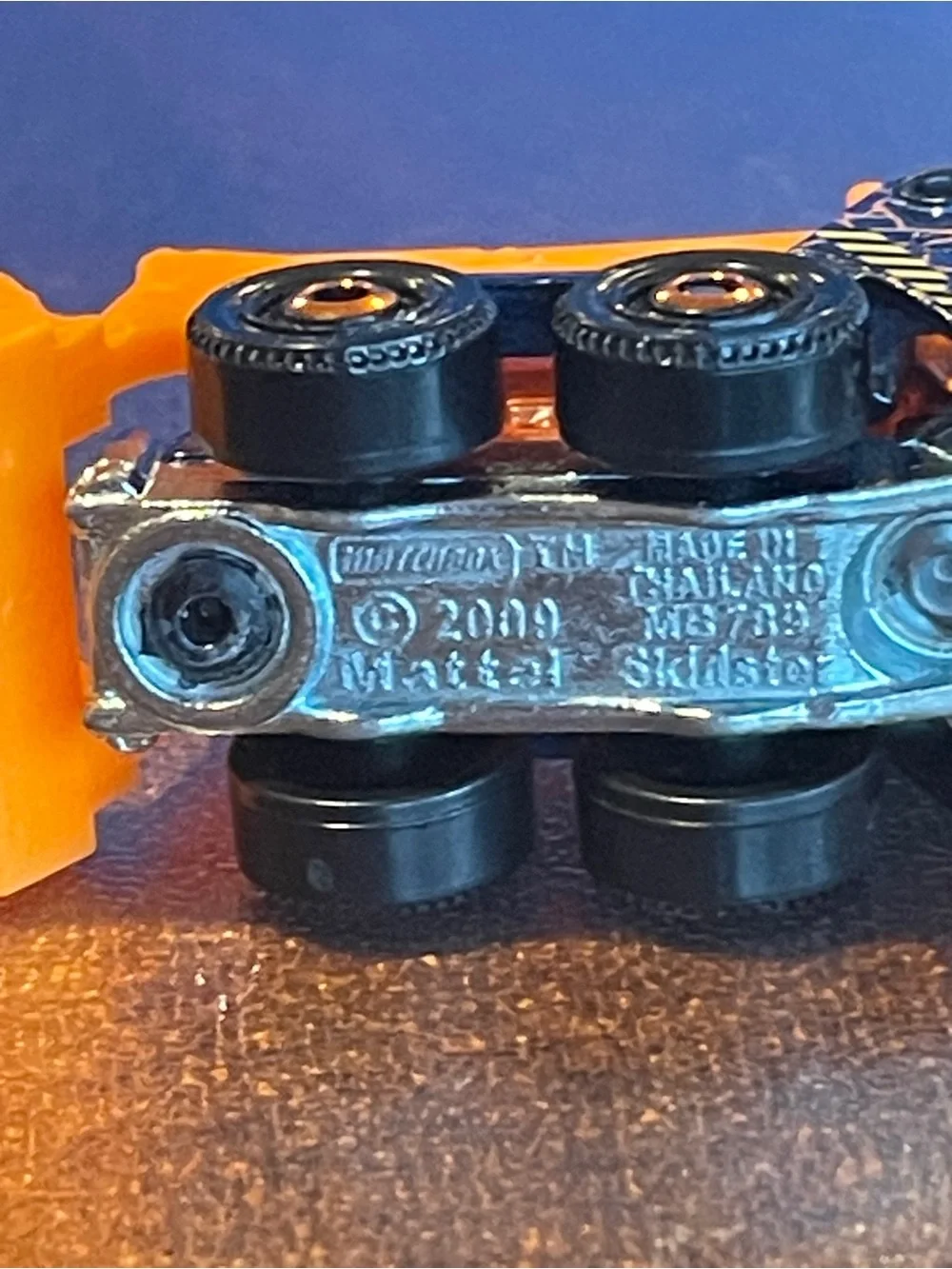 2009 Matchbox Skidster Toybox Construction Vehicle Blue Orange